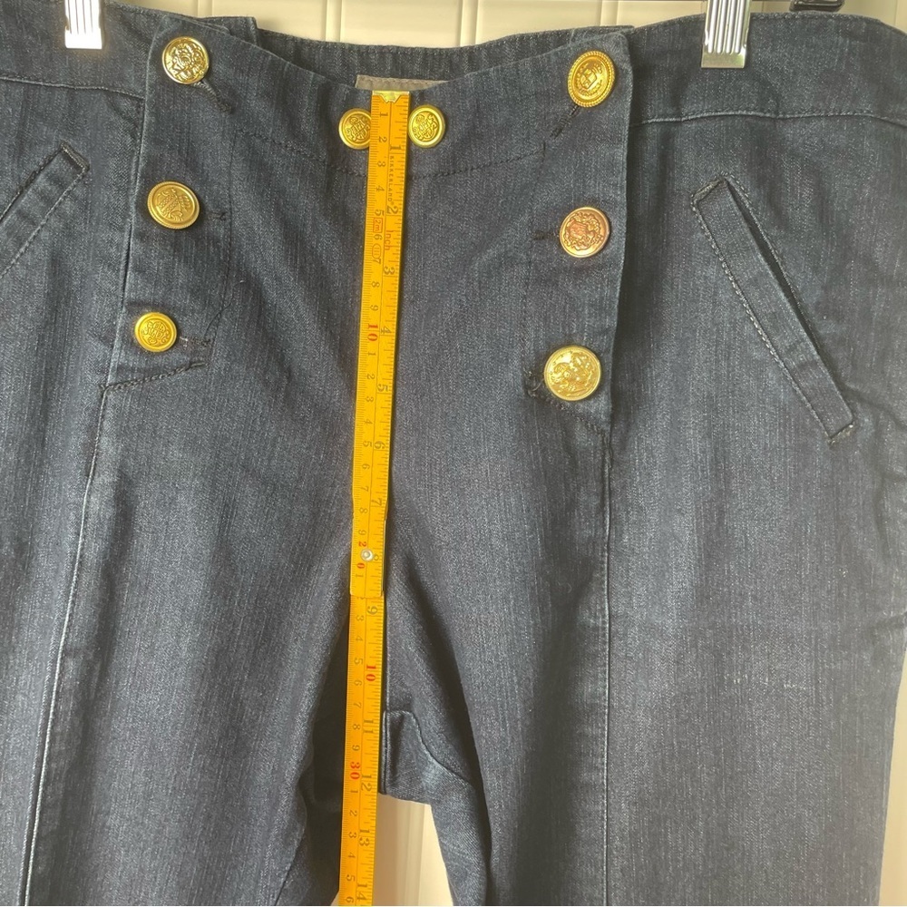 Kenar Nautical Wide Straight leg Dark Wash Sz 10 Front Button‎ Placket Closure - Picture 14 of 16